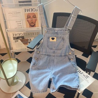 ชุดเอี๊ยมกางเกงขาสั้นลําลอง ทรงหลวม แฟชั่นใหม่ สําหรับเด็กผู…