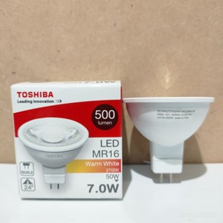 ไฟตกแต่ง LED MR16 12V 7w (50w) WW 2700K 24°องศา GU5.3 TOSHIBA