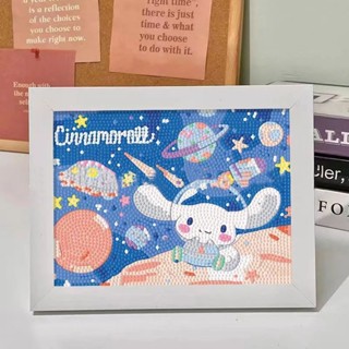 KG ส่วนตัวกำหนดเอง 2023 ใหม่ Kuromi Cinnamoroll DIY ภาพวาดเพชรพร้อมกรอบรูป 17*22 ซม.