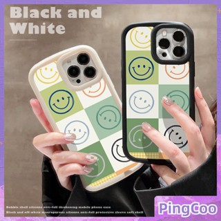 สำหรับ iPhone 11 iPhone Case Matte Blister TPU Soft Case กันกระแทกป้องกันกล้อง Simple Checkerboard Smile เข้ากันได้กับ iPhone 14 13 Pro max 12 Pro Max 11 xr xs max 7 8Plus