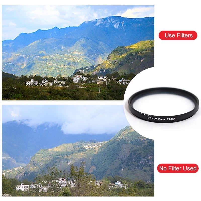 ฟิลเตอร์เลนส์กล้อง 40.5mm 49mm 52mm 55mm 58mm 62mm 67mm 72mm 77mm 82mm 86mm 95mm MCUV MC UV สําหรับ Canon Nikon Sony Pentax