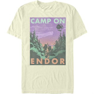 เสื้อยืดผ้าฝ้ายพิมพ์ลายCamp On Endor Star Wars T-Shirt เสื้อยืดสีขาว เสื้อยืดถูกๆ เสื้อยืดถูกๆ