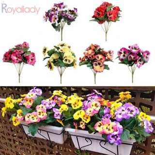 #Royallady#ดอกแพนซีปลอม 10 หัว สีแดง ส้ม ม่วง เหลือง ม่วงเข้ม