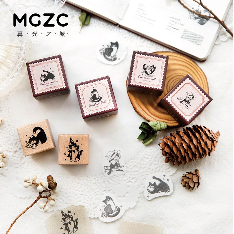 Kawaii ไม ้ แสตมป ์ ยางแมวออกแบบแสตมป ์ ไม ้ สําหรับ DIY Crafting Scrapbook ภาพวาดตัวอักษรไดอารี ่ การ ์ ดทํา - รูปที่ 2