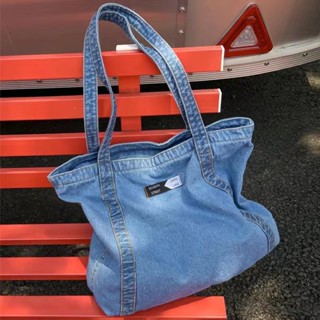 Japanese and Korean Commuter Tote Bag for Female College Students Class Bag 2023 Spring New Hand Carrying Shopping Bag Denim Bag