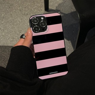 Pink Striped Phone Case For Iphone 14pro Max13 Simple 11 Soft Case 12 Painted XR