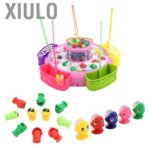 Xiulo Fishing Game Toy   Safe Electric Magnetic Lets Go Fishin Toy with Rotating Board and Music for Child Preschool Educational Toy