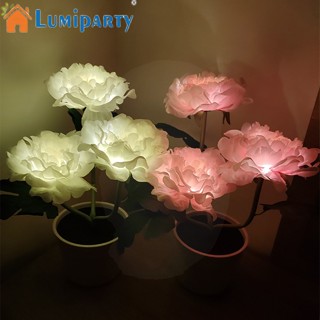 Lumiparty โคมไฟตั้งโต๊ะ Led พลังงานแสงอาทิตย์ รูปดอกโบตั๋น สําหรับตกแต่งบ้าน สวน ห้องนอน ระเบียง