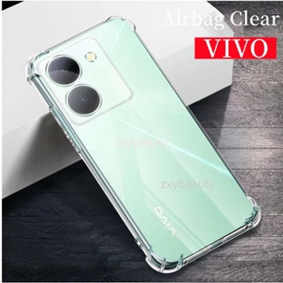 เคสโทรศัพท์มือถือแบบนิ่ม ใส กันกระแทก พร้อมที่ครอบเลนส์กล้อง สําหรับ vivo Y27 NFC Y36 Y78 5G 4G