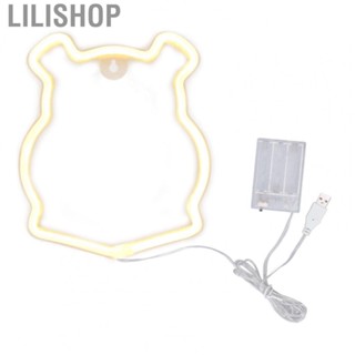 Lilishop Neon Light  Bear Shaped Neon Sign  Operated USB Charging Wall Decor US