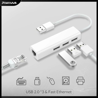 Jl- 3 Usb Port Hub Rj - 45 Lan การ์ดเครือข่าย Usb To Ethernet อะแดปเตอร์สายเคเบิ้ล