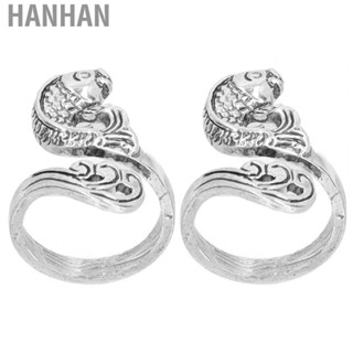 Hanhan Koi Ring  Koi Fish Ring Size Adjustable Fine Workmanship Stainless Steel Retro  for Boys for Decoration for Gift