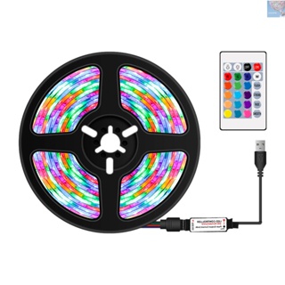 สายไฟ RGB LED พร้อมรีโมต 24 คีย์ 16 สี กันน้ํา ชาร์จ USB สําหรับตกแต่งบ้าน