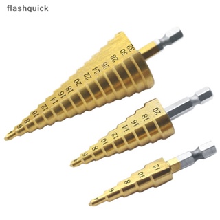 Flashquick ชุดดอกสว่าน ทรงกรวย เหล็กไทเทเนียม ขนาดใหญ่ 4-12 20 32 มม.