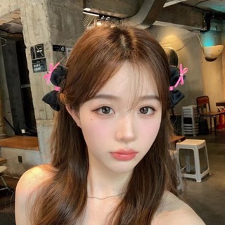 กิ๊บติดผม ประดับโบว์ พลอยเทียม สีดํา สีชมพู แฟชั่นสําหรับผู้หญิง 2023