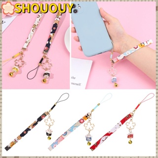 Shououy กระดิ่งแมวนําโชค ซากุระ สายคล้องโทรศัพท์ อุปกรณ์เสริม เคสโทรศัพท์ สายแขวน กระดิ่ง จี้สายคล้องโทรศัพท์ สายคล้องดอกซากุระ แมวนําโชค ป้องกันการสูญหาย เชือกเส้นเล็ก