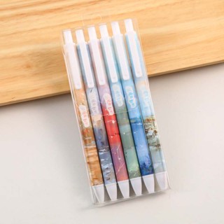 ปากกาเจลน่ารัก สีดํา ขนาด 0.5 มม. สําหรับนักเรียน สํานักงาน เครื่องเขียน จํานวน 6 ชิ้น