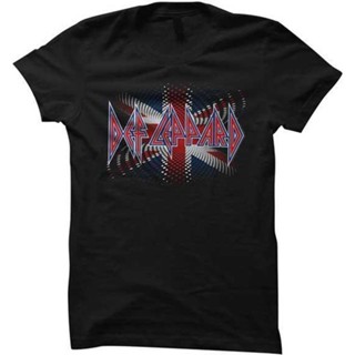 หยิน1  [COD]ขายดี เสื้อยืดลําลอง แขนสั้น พิมพ์ลาย Def Leppard English Rock BAND Heavy Metal Hard Rock BAND CONCERT JUNIO