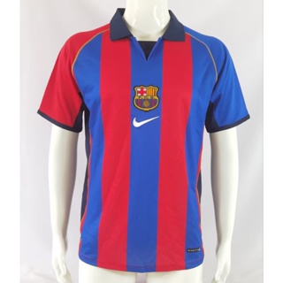 เสื้อกีฬาแขนสั้น ลายทีมชาติฟุตบอล Barcelona 01-02 ชุดเหย้า แนวเรโทร แห้งเร็ว สําหรับผู้ชาย ไซซ์ S-XXL AAA