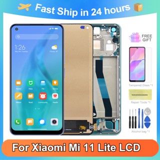 Mi 11 Lite 5G หน้าจอสัมผัสดิจิทัล LCD 100% สําหรับ Xiaomi Mi 11 Lite M2101K9AG Xiaomi Mi 11 Lite 5G