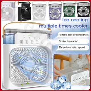 ใหม่ เครื่องทำความชื้นอากาศขนาดเล็ก เครื่องทำน้ำเย็น 5 สเปรย์พัดลม usb humidifying air conditioner พ ไฟ LED 7 โหมด