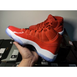 Jordan 11 รองเท้ากีฬา รองเท้าบาสเก็ตบอล ข้อสูง ทนทาน สีแดง aj11 36-45 BG4Z