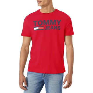 เสื้อยืด พิมพ์ลายโลโก้ Tommy กางเกงยีน สําหรับผู้ชาย