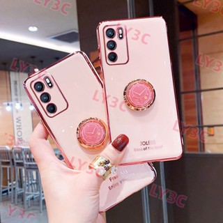 เคสโทรศัพท์มือถือ ชุบไฟฟ้า กันกระแทก พร้อมแหวนขาตั้ง สําหรับ OPPO REALME C11 C12 C15 C25 C21Y C30 C30S V13 8 5G 3 5 6 PRO 5i 5s 6i