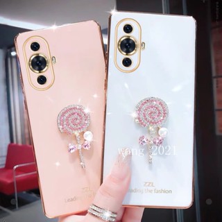 พร้อมส่ง ใหม่ เคสโทรศัพท์มือถือ ซิลิโคนนิ่ม ชุบซิลิโคน ลายอมยิ้ม ประดับไข่มุก พลอยเทียม หลากสี สําหรับ Huawei Nova 11 Pro 11i Y91 Y71 2023 Nova 11i