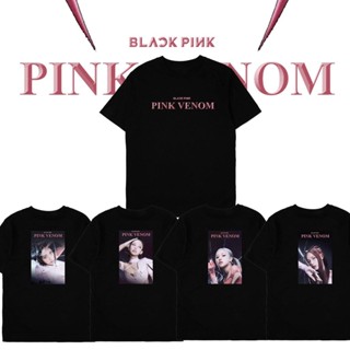 การออกแบบเดิมเสื้อยืดผ้าฝ้ายพิมพ์ลายT-shirt Blackpink Pink Venom