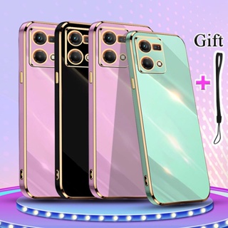 เคสโทรศัพท์ซิลิโคน TPU แบบนิ่ม ชุบไฟฟ้า ขอบตรง สําหรับ OPPO Reno 7 4G F21 Pro 4G