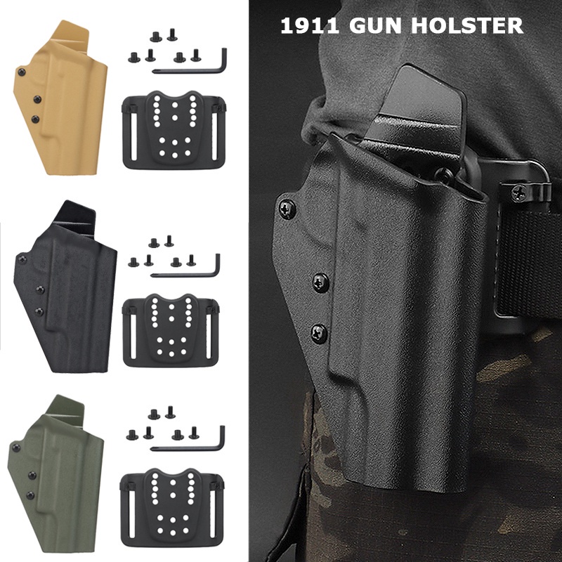 Lightweight Kydex 1911 Gun Holster for Colt 1911 Tactical Pistol Holster Right Hand Belt Carry Case