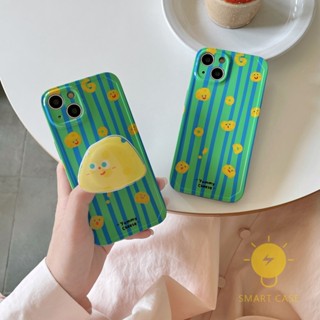 For เคสไอโฟน 14 Pro Max [Yummy Cheese Smile Green Stripe] เคส Phone Case For iPhone 14 Pro Max Plus 13 12 11 For เคสไอโฟน11 Ins Korean Style Retro Classic Couple Shockproof Protective TPU Cover Shell