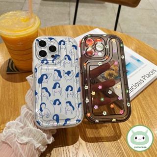 เคสโทรศัพท์มือถือ TPU นิ่ม แบบใส กันกระแทก ลายเส้นเส้นเส้น แนวมินิมอล สําหรับ Iphone X XS XR XsMax IP 7 8 Plus 11 Pro Max 12 13 14 Pro Max