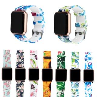 Lianli Silicone Band Flower Floral Print Strap For Apple Watch iWatch Series 1/2/3/4