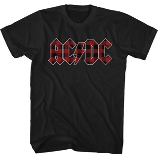 เสื้อยืด พิมพ์ลายโลโก้ Tartan ACDC