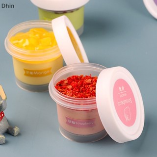 [Dhin] ถ้วยพลาสติกใส่ขนมหวาน พร้อมช้อนมูส ทรงกลม ขนาดเล็ก 100 มล. 5 ชิ้น COD