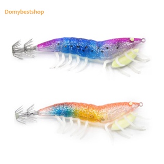 [Domybestshop.th] เหยื่อตกปลา รูปกุ้ง ปลาหมึก เรืองแสง 1-10 ชิ้น