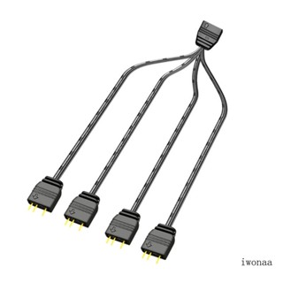 Iwo สายเคเบิลต่อขยาย 1 เป็น 4 RGB ARGB 5V 3Pin LED สําหรับ PC Strip Sync-Cable