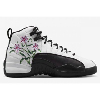 Sngx Air Jordan 12 GS "Floral" รองเท้ากีฬา รองเท้าบาสเก็ตบอล DR6956-100