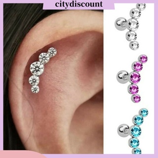 &lt;citydiscount&gt; ต่างหูสตั๊ด ประดับพลอยเทียม เครื่องประดับ สําหรับผู้หญิง 1 ชิ้น