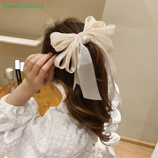 [Beautyupyang] ใหม่ กิ๊บติดผม ผ้าชีฟอง โบว์ใหญ่ สีพื้น ฤดูร้อน สําหรับผู้หญิง