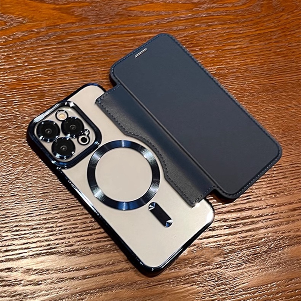 เคสโทรศัพท์มือถือหนัง ฝาพับแม่เหล็ก พร้อมช่องใส่บัตร หรูหรา สําหรับ iPhone 11 12 Pro 13 14 Pro Max 14 Plus