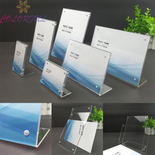 【COLORFUL】Display Rack Stand Table Tag Acrylic Transparent Art Frame Home Decor Lable