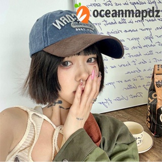 OCEANMAPDZ หมวกเบสบอล ปักลายตัวอักษร เหมาะกับใส่กลางแจ้ง สไตล์เกาหลี ฮิปฮอป สําหรับผู้ชาย และผู้หญิง