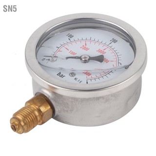 SN5 0-400BAR 0-5800PSI G1/4 68 มม. มาตรวัดความดันไฮดรอลิกแบบหน้าปัด