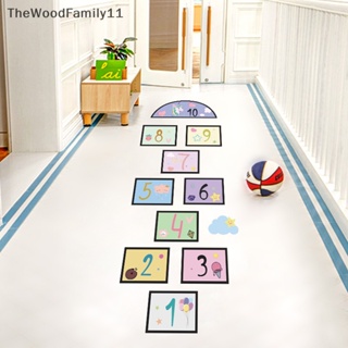 Tt สติกเกอร์ติดผนัง ลายการ์ตูนเกม Hopscotch ลอกออกได้ สําหรับเด็กอนุบาล