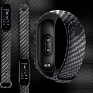 สายนาฬิกาข้อมือซิลิโคน คาร์บอนไฟเบอร์ แบบเปลี่ยน สําหรับ Mi Band 6 5 4 3 Xiaomi Miband6