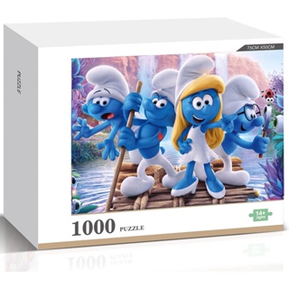 จิ๊กซอว์ไม้ปริศนา The Smurfs Sailing With A Raft Clumsy สําหรับตกแต่งบ้าน 1000 ชิ้น