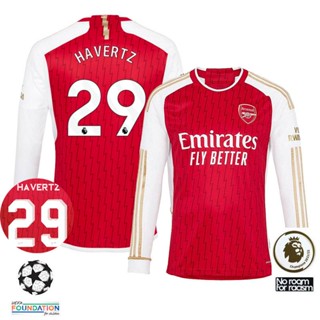 เสื้อกีฬาแขนยาว ลายทีมชาติฟุตบอล Arsenal Home Havertz No.29 พลัสไซซ์ 2023-2024